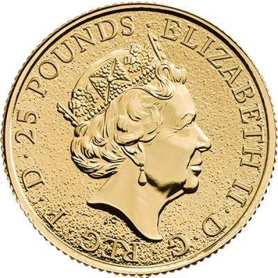 Великобритания 25 фунтов  «Звери королевы» (аверс).jpg