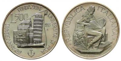 500 Lire d' Argento 650° UNIVERSITA' DI PISA.jpg