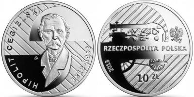 6 января 1813 года родился - Хиполит Цегельский (Польша 2013, 10 злотых).jpg