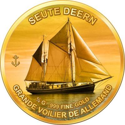 Гвинея 1000 франков 2016 год парусник трехмачтовый «Зойте Дерн».jpg