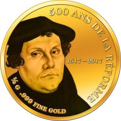 Гвинея 1000 франков 2017 год  «500 лет реформам Мартина Лютера».jpg