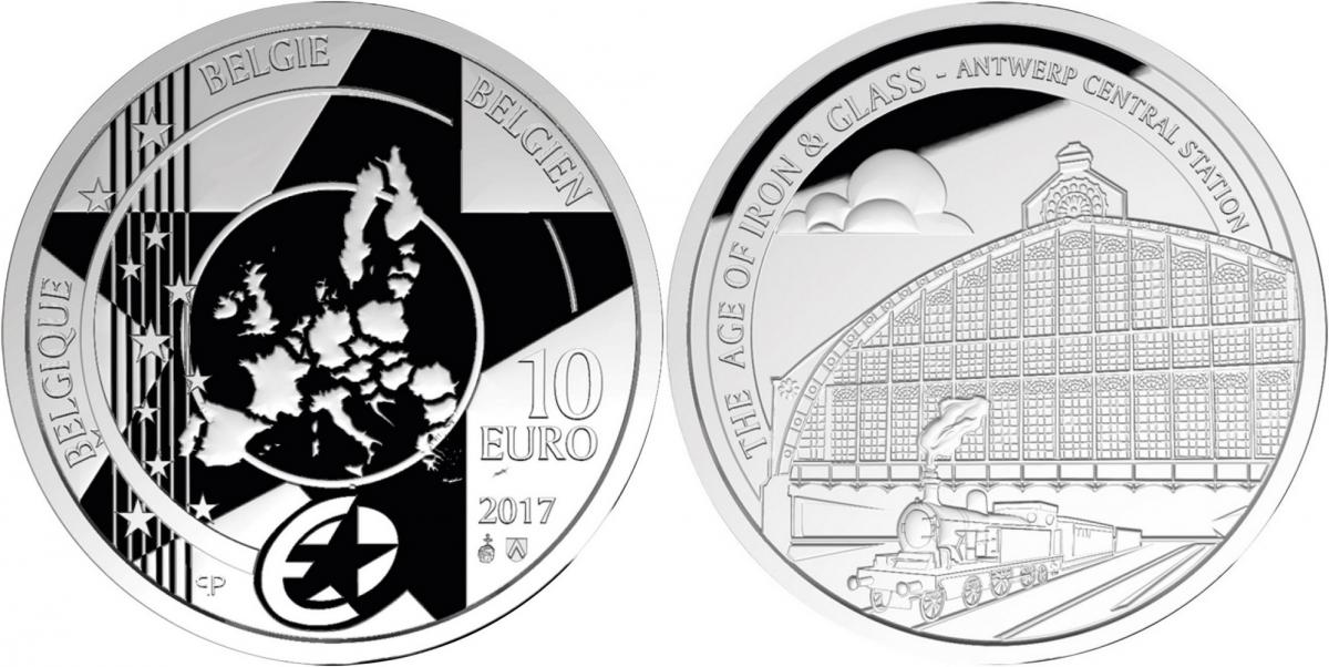 Бельгия 10 Euro 2017 Центральный вокзал Антверпена.jpg