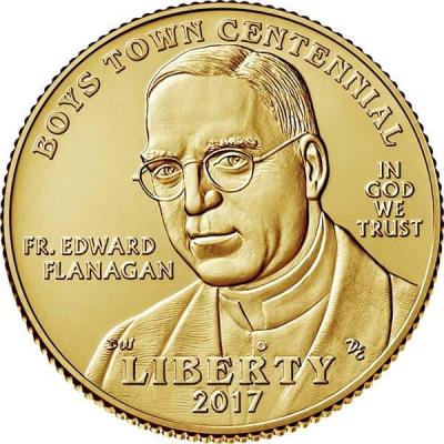 США 5 долларов 2017 год «Отец Флэнаган» (аверс).jpg