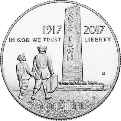 США полдоллара 2017 год «Город парней» (аверс).jpg