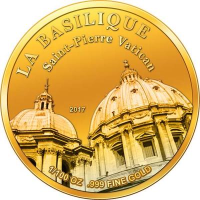 Гвинея 1000 франков КФА 2017 «Ватикан базилика Святого Петра» (реверс).jpg