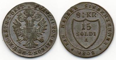 GORIZIA (1797-1805) 15 Soldi (8 12 Kreuzer) 1802 A, Wien für Görz und Gradiska; Herinek 621, J147.jpg