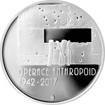 Чехия 200 крон  2017 год Операция «Антропоид» (реверс).jpg