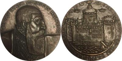 6 июня 1523 года Густав I Ваза избран королём Швеции (медаль 1923 года).jpg