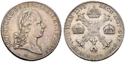 RÖMISCH DEUTSCHES REICH Leopold II. 1790-1792 Kronentaler 1792 M, Mailand; Dav1389.jpg