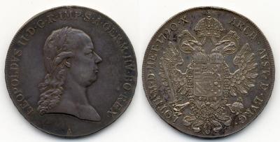 Leopold II.- 1790-1792 Konv.-Taler 1790 A- Wien. Dav. 1173.jpg