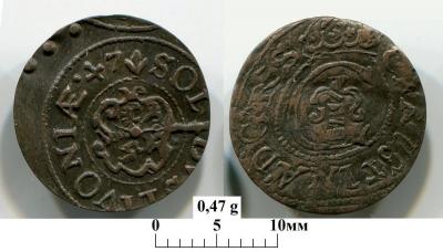 ОК Солид. Кристина. Ливония. Швеция 1647г. 0,47г.jpg