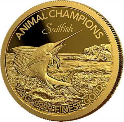 Соломоновы острова 10 долларов 2016 Животные чемпионы «SAILFISH» (реверс).jpg