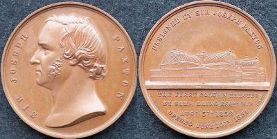 3 августа 1803 года родился Джозеф Пакстон (A bronze medal by LC Wyon and T. R Pinches, 42mm in diameter).jpg