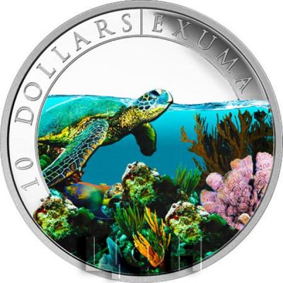 Багамские островам  $ 10 2015 год «Серия «Эксума. Морские черепахи» (реверс).jpg