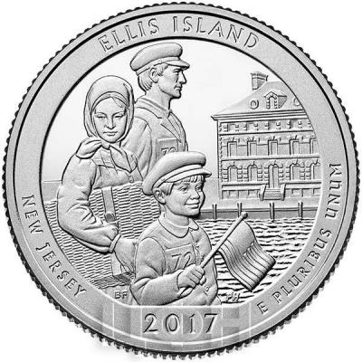 США квотер 2017  год «Национальный монумент острова Эллис» (реверс).jpg