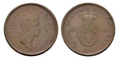 Frederik VI., 1808-1839.Ku.-12 Skilling 1812, Kopenhagen. 9,34 g. Überprägt auf 1 Skilling 1771. Münzmeister Ole Varberg. Hede 11; Schou 3; Sieg 6.1 vz.jpg