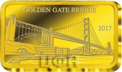 Фиджи 5 долларов 2017 горизонт «GOLDEN GATE BRIDGE» (реверс).jpg