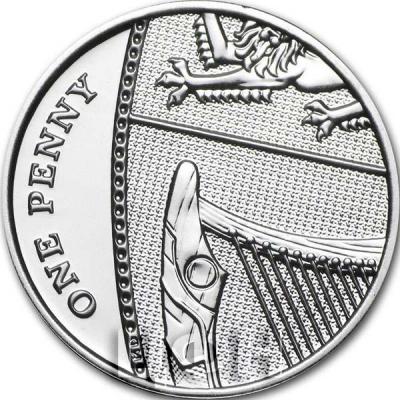 Великобритания 1 британский пенс 2016 год «Часть Королевского щита» (реверс).jpg