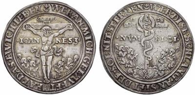 ERZGEBIRGE Halber Pesttaler 1528 R. Stempel von Utz Gebhardt.jpg
