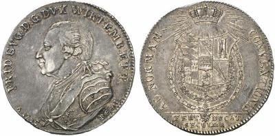 WÜRTTEMBERG Friedrich I. Eugen, 1795-1797. Konventionstaler 1795, auf die 300 Jahrfeier des Herzogtums. Dav. 2873.jpg