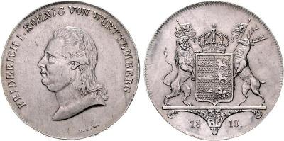 Württemberg Friedrich I. 1806-1816 Kronentaler 1810 Stuttgart I.L.W. = Johann Ludwig WagnerDav. 943.jpg