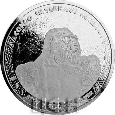 Конго 10000 франков КФА 2017 «Горилла» (реверс).jpg