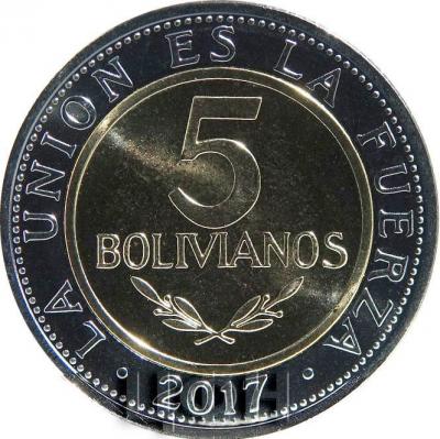 Боливия 5 боливиано 2017 (реверс).jpg