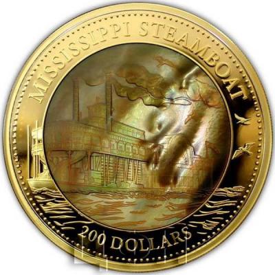 Острова Кука 200 долларов 2015 «Пароход на Миссисипи» (реверс).jpg