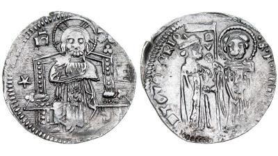 Италия. Венеция. Дож Антонио Веньер. 1 гроссо 1382-1400 гг. 2.jpg