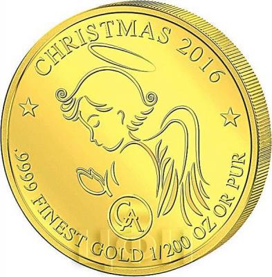 Руанда 2016 год 10 франков Рождественский Ангел (реверс).jpg