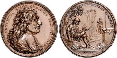 20 октября 1633 года Антонио Мальябеки (Bronzemedaille o.J. (1706), von Ianuario. Auf den italienischen Gelehrten und Bibliothekar in Florenz, Antonio Magliabecchi, 46,5 mm).jpg