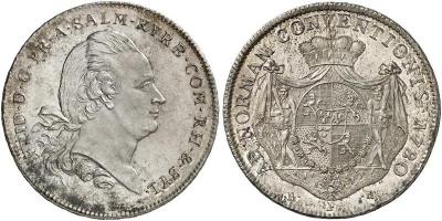 SALM-KIRBURG, GRAFSCHAFT Friedrich III., 1779-1794. Konv.-Taler 1780, Frankfurt. 27,97 g.Dav. 2644.jpg