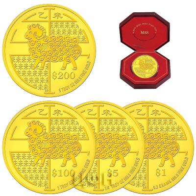 Сингапур 2015 год «Год Козы» золото (реверс).jpg