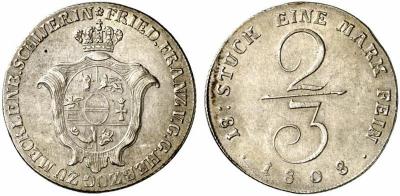 MECKLENBURG-SCHWERIN, HERZOGTUM, SEIT 1815 GROSSHERZOGTUM Friedrich Franz I., 1785-1837 23 Taler 1808. Dazu 23 Taler.jpg