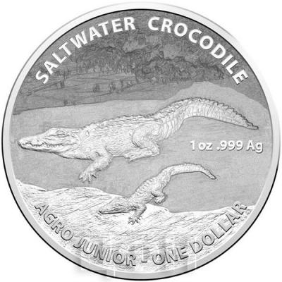 Австралия 1 доллар 2015 год Крокодил (реверс).jpg