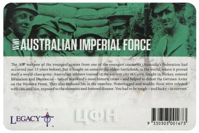 Австралия 20 центов АНЗАК AUSTRALIAN IMPERIAL FORCE (карточка).jpg