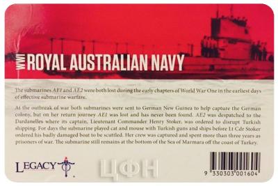 Австралия 20 центов АНЗАК ROYAL AUSTRALIAN NAVY (карточка)..jpg