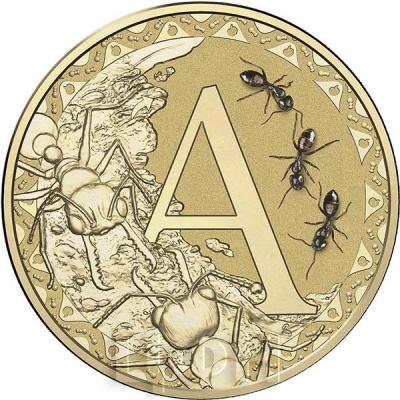 Австралия 1 доллар 2015 «Алфавит А» бронза (реверс).jpg
