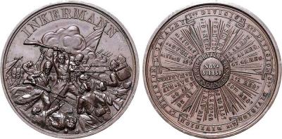 5 ноября 1854 года — Произошло Инкерманское сражение. Bronzemedaille 1854, von Pinches. Auf die Schlacht von Inkerman. 41,0 mm..jpg