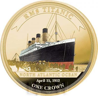 Тристан-да-Кунья 1 крона 2017 год золото «The RMS Titanic Legendary Shipwreck» (реверс).jpg