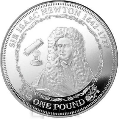 Тристан-да-Кунья 1 фунт 2017 год Исаак Ньютон.jpg
