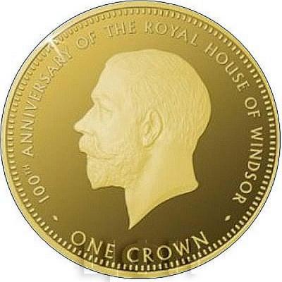 Тристан-да-Кунья 1 крона 2017 год золото «Георг V» (реверс).jpg