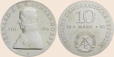 12 ноября 1755 года родился Герхард Шарнхорст (10 марок, серебро 49500).jpg