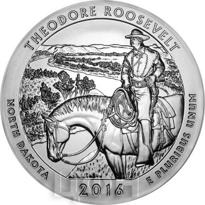США квотер 2016 года Национальный парк 34. Парк Теодора Рузвельта серебро (реверс).jpg
