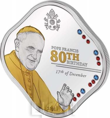 Острова Кука 5 долларов 2016 год POPE FRANCIS 80TH BIRTHDAY(реверс).jpg