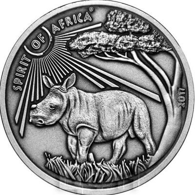 Буркина Фасо 1000 франков 2017 год «Дух Африки носорог» 4 (реверс).jpg