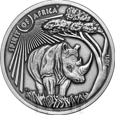 Буркина Фасо 1000 франков 2017 год «Дух Африки носорог» 5 (реверс).jpg