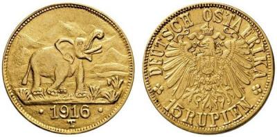 DEUTSCHE KOLONIEN  Deutsch Ostafrika Wilhelm II. (1888-1918) 15 Rupien 1916, Tabora.jpg
