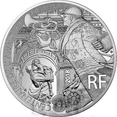 Франция 2018 год «Окончание Первой мировой войны» (реверс).jpg
