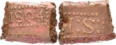 Indonesien Java Niederlande - Batavische Republik, 1799-1806 Cu-Bonk zu 1 Stuiver 1804, barrenförmig mit 2 Stempeln. Scholten 548; K.M. 210. 20.73 g.; Sehr schön.jpg